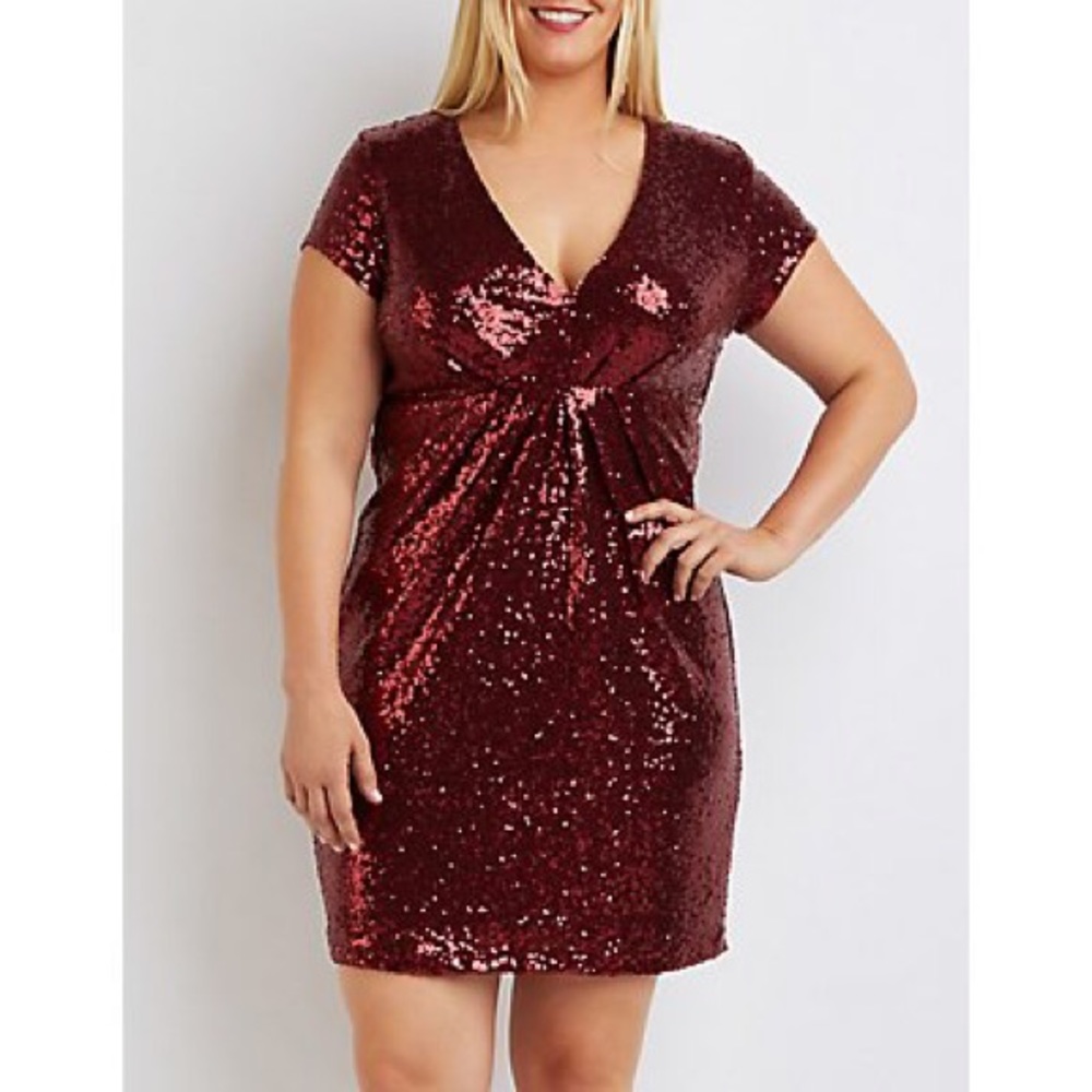 Long Sleeve sequin V-neck Body Con Dress